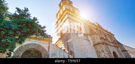 Pfarrkirche von San Juan Bautista auf Hidalgo Square in Coyoacan Stockfoto