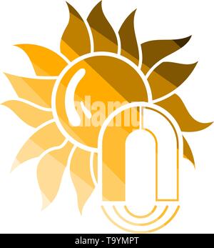 Magnetischer Sturm Symbol. Flachen Farbe Leiter Design. Vector Illustration. Stock Vektor
