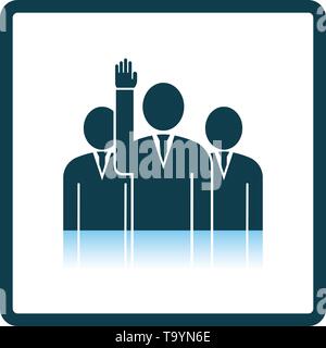Abstimmung Mann mit Männer hinter Symbol. Platz Schatten Reflexion Design. Vector Illustration. Stock Vektor