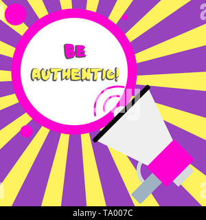 Konzeptionelle Hand schreiben, verbindlich. Begriff Sinne etwas, braucht Mut und treu zu bleiben sich selbst sprechenden Trompete Runde Stro tun Stockfoto