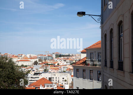 Blick auf die Häuser von Principe Real Lissabon in Portugal Stockfoto
