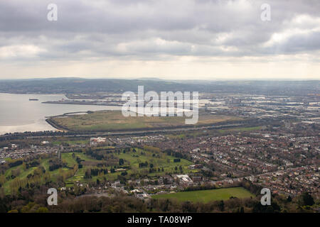 Blick von Cave Hill in Belfast. Stockfoto