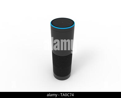 3D-Rendering von einer virtuellen Voice Assistant in weißem Hintergrund. Stockfoto