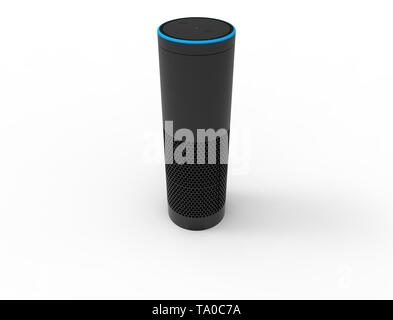 3D-Rendering von einer virtuellen Voice Assistant in weißem Hintergrund. Stockfoto