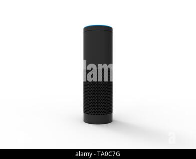 3D-Rendering von einer virtuellen Voice Assistant in weißem Hintergrund. Stockfoto