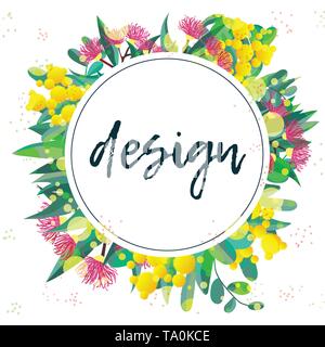 Tropischen Australien design vector Blätter und Blumen Stock Vektor