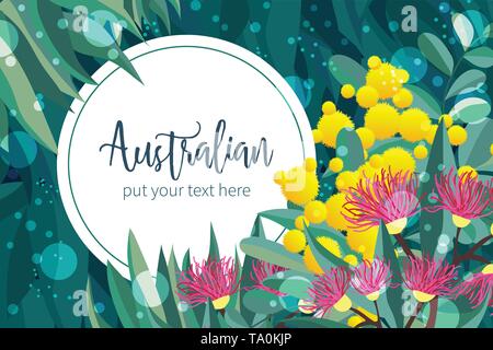 Tropischen Australien design vector Blätter und Blumen Stock Vektor