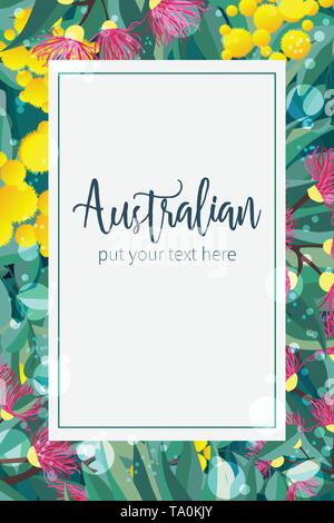 Tropischen Australien design vector Blätter und Blumen Stock Vektor