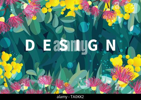 Tropischen Australien design vector Blätter und Blumen Stock Vektor