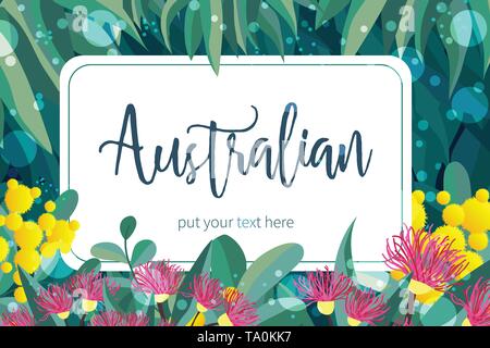 Tropischen Australien design vector Blätter und Blumen Stock Vektor