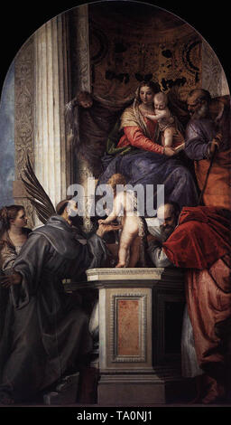 Paolo Veronese - Thronende Madonna Kind Kleinkind Saint John Baptist Heiligen 1562 Stockfoto