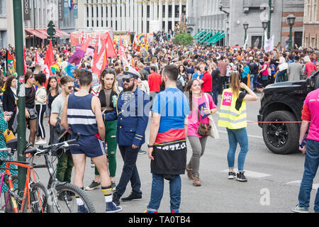 Die belgische Pride 2019 - Gay Pride Festival/LGBT Ereignis, Brüssel Stockfoto