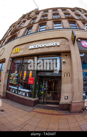 McDonald's Fast Food Restaurant, Fischaugenobjektiv Stockfoto