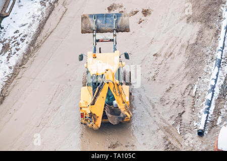 Baustelle mit Bagger arbeiten mit Boden Stockfoto