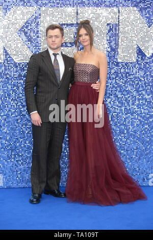 LONDON - 20. MAI 2019: Taron Egerton und Emily Thomas besucht die Rocketman Film Premiere Stockfoto