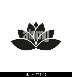 Lotus-Symbol. Lilie und Blume, Lifestyle-Symbol. Flaches Design. Stock - Vektorgrafik. Stock Vektor