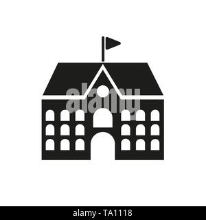 Schulsymbol. Campus und Universität, Gebäude Symbol. Flaches Design. Stock - Vektorgrafik. Stock Vektor