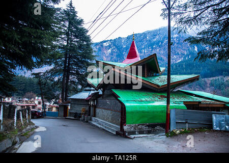 MANALI, HIMACHAL PRADSH, Indien, 21. Januar 2019: Green Hotel in der Nähe von Mall Road, manali - Bild Stockfoto