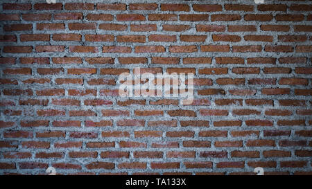 Old Red Brick Wall Textur Hintergrund. Red brick wall Textur grunge Hintergrund interior design. Stockfoto