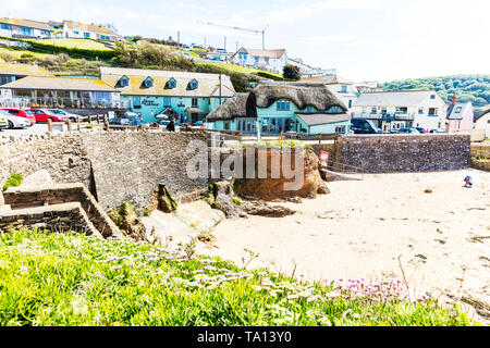 Hope Cove Village Devon, UK, Hope Cove, Devon, uK, England, Dorf, Dörfer, Pub, Strand, Hafen, Hope Cove strand, strand, strände, Stockfoto