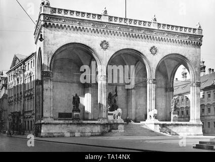 Die Feldherrnhalle am Odeonsplatz in München. Stockfoto