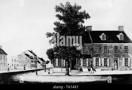 Darstellung der Stadt York im Zustand von Pennsylvania aus dem 18. Jahrhundert. Stockfoto