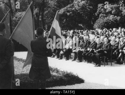 Gedenkstunde für die Opfer des KZ Dachau auf dem Münchner Ostfriedhof (Ost Friedhof). Stockfoto