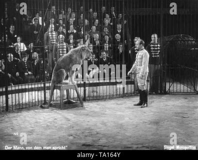 Heinz Ruehmann wie Anton Mathis Im österreichischen Comedy Film "Der Mann, der über die Rede ist, unter der Regie von Emerich Josef Wojtek. Stockfoto