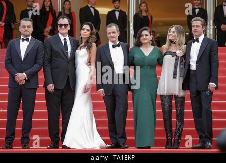 Brad Pitt, Quentin Tarantino, Margot Robbie, Leonardo Dicaprio, 2019 Cannes Stockfoto
