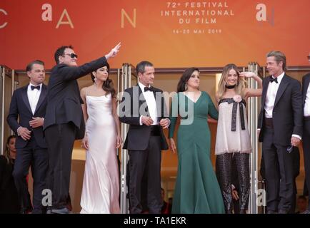 Brad Pitt, Quentin Tarantino, Margot Robbie, Leonardo Dicaprio, 2019 Cannes Stockfoto