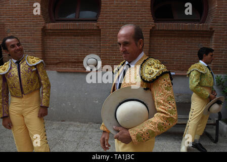 Madrid, Madrid, Spanien. 21 Mai, 2019. Picadores sind, bevor ein Stierkampf in der Stierkampfarena Las Ventas in der 2019 San Isidro Festival in Madrid gesehen. Credit: Jorge Sanz/SOPA Images/ZUMA Draht/Alamy leben Nachrichten Stockfoto