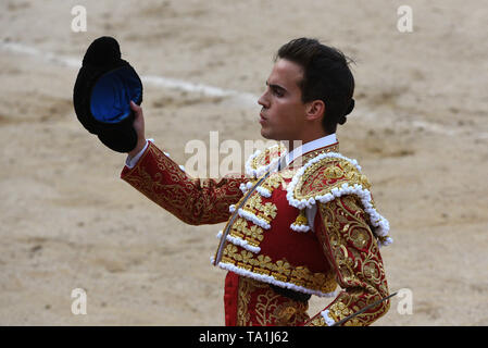 Madrid, Madrid, Spanien. 21 Mai, 2019. Spanischen matador Gonzalo Caballero ist bei einem Stierkampf in der Stierkampfarena Las Ventas in der 2019 San Isidro Festival in Madrid gesehen. Credit: Jorge Sanz/SOPA Images/ZUMA Draht/Alamy leben Nachrichten Stockfoto