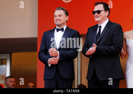 Leonardo DiCaprio und Quentin Tarantino die Teilnahme an der "Once Upon a Time in Hollywood" Premiere während der 72Nd Cannes Film Festival im Palais des Festivals am 21. Mai 2019 in Cannes, Frankreich Stockfoto