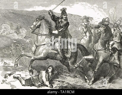 Karl I. in der Schlacht von Naseby, 14. Juni 1645 Stockfoto