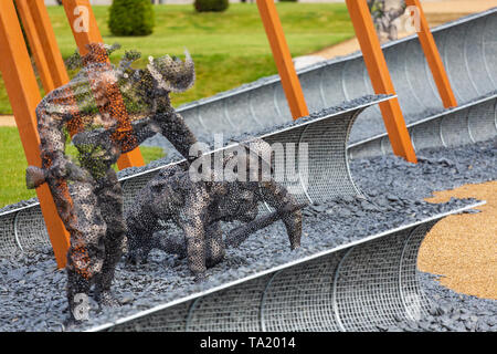 D - Tag 75 Garten. Eine Installation erstellt von Johannes Everiss 75 Jahre nach dem D-Day, wenn die alliierten Truppen nach Europa zurück zu gedenken. Stockfoto