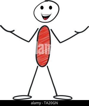 Cartoon Ikone der niedlichen Skizze Strichmännchen Stock Vektor