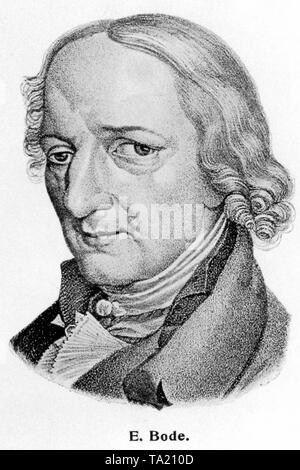 Johann Elert Bode (19.01.1747-23.11.1826), Deutscher Astronom. Direktor der Berliner Sternwarte zwischen 1787 und 1825, Gründer der "Berliner astronomischen Jahrbuchs" und Herausgeber der ersten großen Star Atlas (17240 Sterne). Stockfoto