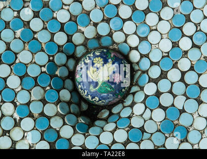 Buntes Mosaik Pflastersteine Hintergrund Stockfoto