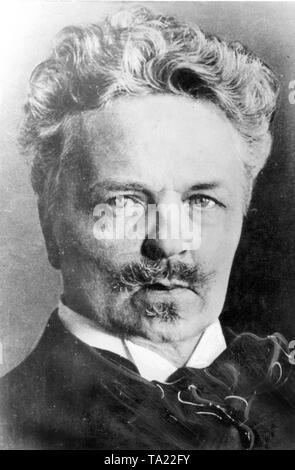 August Strindberg, ein schwedischer Schriftsteller. Stockfoto