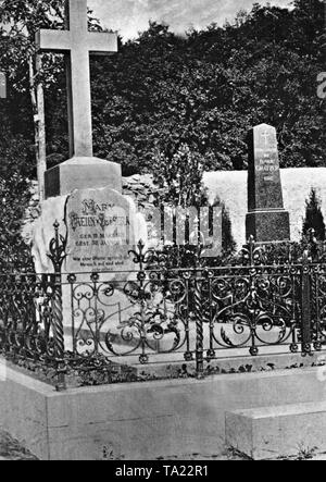 Das Grab von Baronesse Mary von vetsera auf dem Friedhof der Stift Heiligenkreuz bei Wien. Sie war die Herrin der Österreichische Kronprinz Rudolf und wurde von ihm in Mayerling erschossen, bevor er Selbstmord beging. Stockfoto