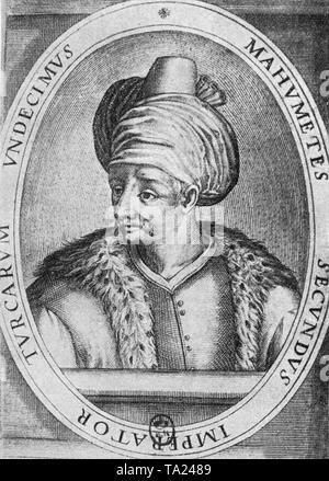 Fatih Sultan Mehmed II ("Der Eroberer"), Herrscher des Osmanischen Reiches. Stockfoto