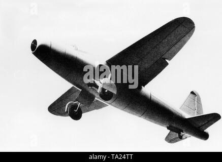 Jet fighter - Heinkel He 178 während der ersten Flug am 27.08.1939 Stockfoto