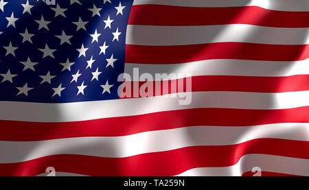 3D-Rendering der Vereinigten Staaten von Amerika Flagge Stockfoto