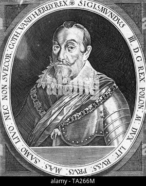 Sigismund III Vasa (1566-1632), König von Polen (1587-1632) und Schweden (1592-1604). Im Jahr 1604 verlor er den Thron von Schweden zu Gunsten seines Onkels, Charles IX. Im Jahr 1629 hatte er große Teile der nördlichen Polen zu Gustav II Adolf, der Sohn von Karl IX. Abzutreten. Seine Versuche, Teile von Russland unter Ausnutzung der Russischen zivilen Unruhen nicht erobern. Er unterstützt die Gegenreformation. Stockfoto