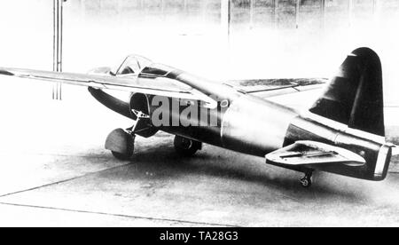 Die Heinkel He 178, das erste Düsenflugzeug der Welt, wurde am 27.08. 1939. Für den ersten Flug eine Heinkel HeS 3b Jet Engine verwendet wurde. Stockfoto