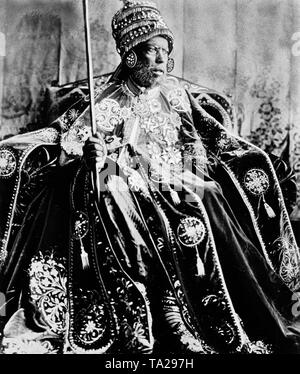 Kaiser Menelik II. von Abessinien Stockfoto