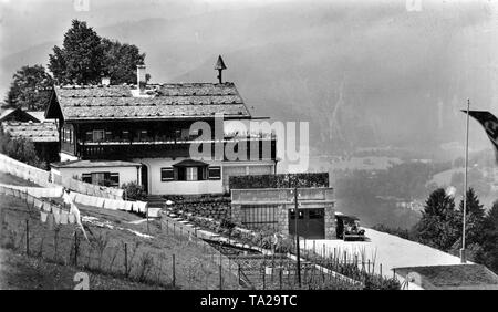 Der Nachlass von Hitler auf dem Obersalzberg in der Nähe von Bertesgaden "Haus Wachenfeld". Später wurde es zum "Berghof" gedreht. Stockfoto