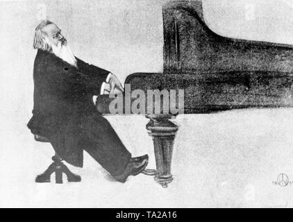 Deutsche Komponist Johannes Brahms nach einer Zeichnung von Willy von Beckerath Stockfoto