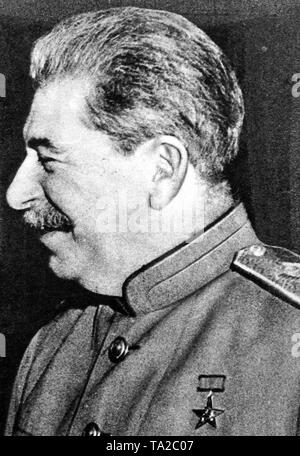 Josef Stalin, der Kommunistischen Partei und Diktator der Sowjetunion, dargestellt an der Konferenz von Jalta, 1945. Stockfoto