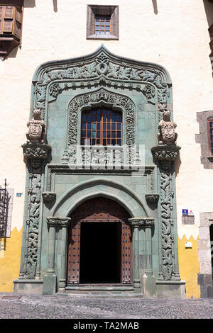 Las Palmas de Gran Canaria Altstadt - Haupteingang zum Casa de Colon, Kanarische Inseln, Spanien Stockfoto